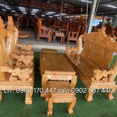 Salon Nghê Bảo Đỉnh Gõ Đỏ