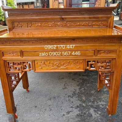 ÁN THỜ GỖ TRÀM BÔNG VÀNG LÕI 1m27