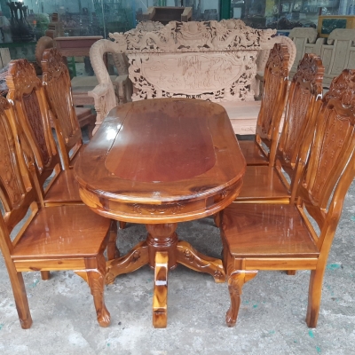 BÀN ĂN GỖ TRÀM 6 GHẾ