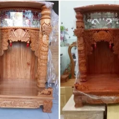 BÀN THỜ THẦN TÀI 60 HỘP ĐÈN XOAN ĐÀO