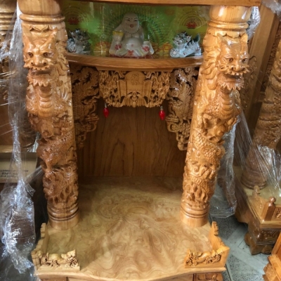 BÀN THỜ THẦN TÀI GÕ ĐỎ 60 HỔ PHÙ