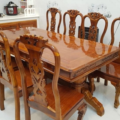 BỘ BÀN ĂN GỖ TRÀM BÔNG VÀNG