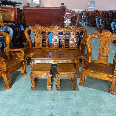 Salon Gỗ Tràm Bông Vàng Mẫu Nghê