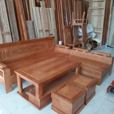 Salon Góc L Gỗ Sồi