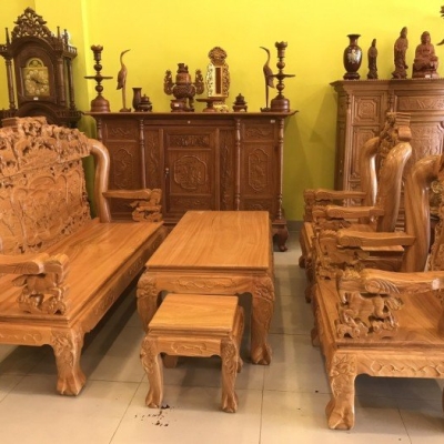 Salon Mã Đáo Thành Công Gỗ Gõ Đỏ Tay 12