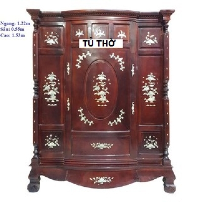 TỦ THỜ TRÀM BÔNG VÀNG 4 CHÂN